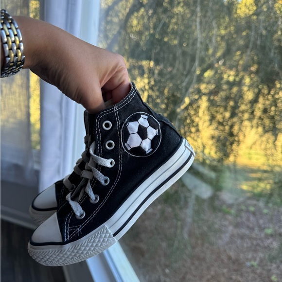 Converse All-Star hightop soccer ball black white 11c - Picture 2 of 7